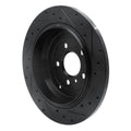 R1 06-12 Mercedes-Benz R320 Rear Left Drilled & Slotted Black Brake Rotor