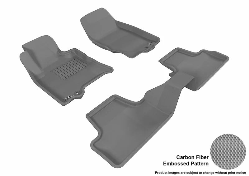 3D MAXpider 2008-2015 Infiniti QX50/EX35 Kagu 1st & 2nd Row Floormats - Gray