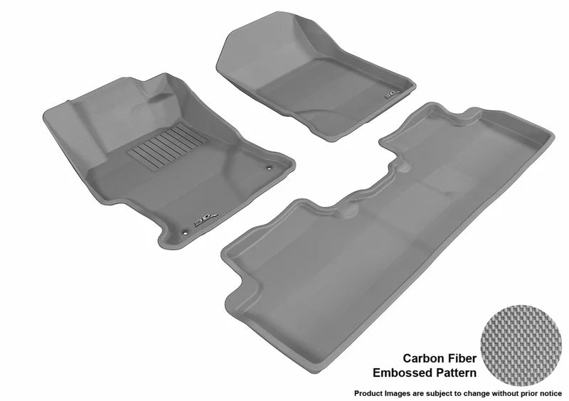 3D MAXpider 2012-2013 Honda Civic Sedan Kagu 1st & 2nd Row Floormats - Gray