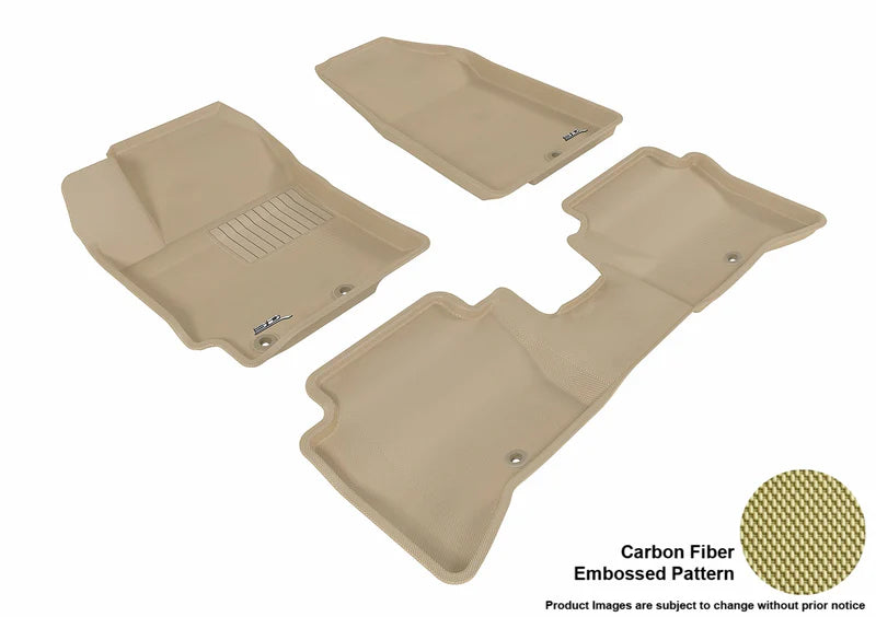 3D MAXpider 2014-2017 Kia Rio/Rio5 Kagu 1st & 2nd Row Floormats - Tan