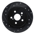 R1 09-15 Toyota Corolla (Mexico) Rear Left Drilled & Slotted Black Brake Rotor