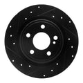 R1 14-20 Infiniti QX30 Rear Left Drilled & Slotted Black Brake Rotor