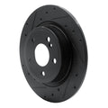 R1 14-20 Infiniti QX30 Rear Left Drilled & Slotted Black Brake Rotor