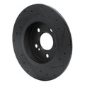 R1 14-20 Infiniti QX30 Rear Left Drilled & Slotted Black Brake Rotor