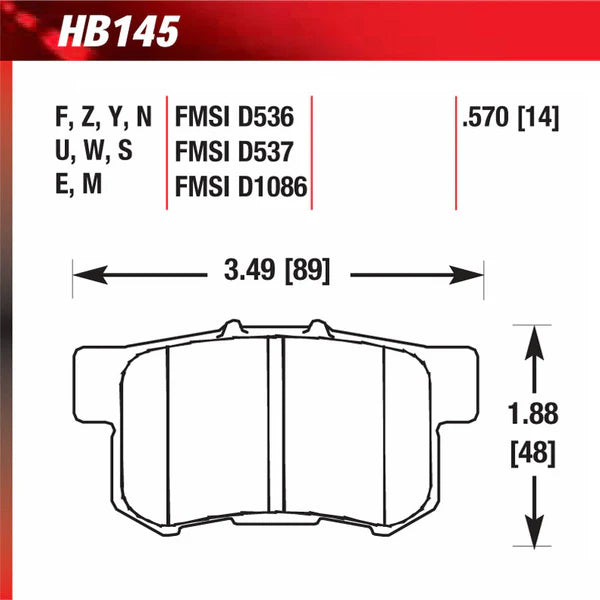 Hawk 06+ Civic Si HPX Motorsports Brake Pads Rear