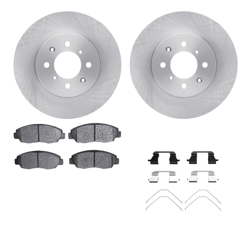 R1 96-14 Acura EL Front Brake Rotor Set w/Optimum OE Pads and Hardware