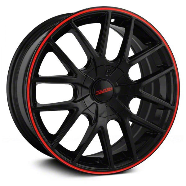 Touren 3260 TR60 18x8 / 5x108/114.3 BP / 40mm Offset / 72.62mm Hub Gloss Black w/ Red Ring Wheel