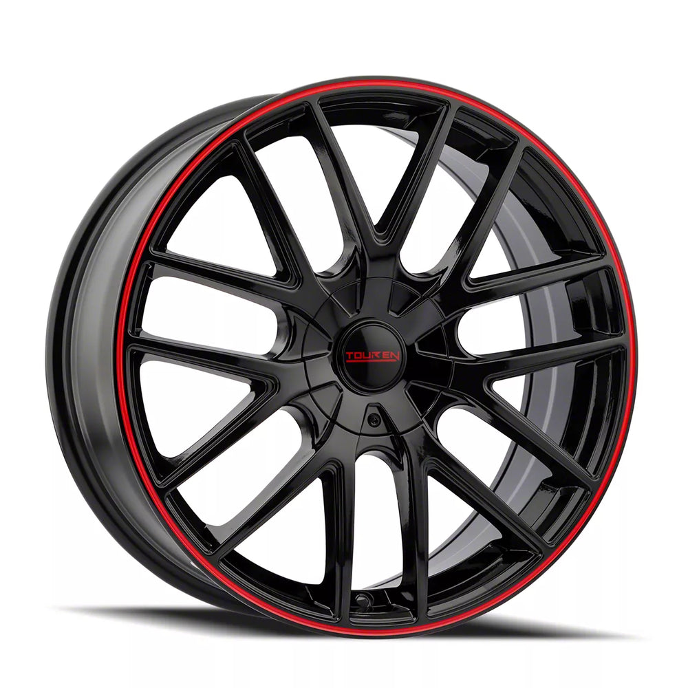 Touren 3260 TR60 18x8 / 5x100/114.3 BP / 40mm Offset / 72.62mm Hub Gloss Black w/ Red Ring Wheel