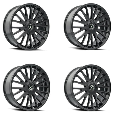 Kraze KR185 Double Down 17x8 / 5x112/120 BP / 38mm Offset / 74.1mm Hub Gloss Black Wheel