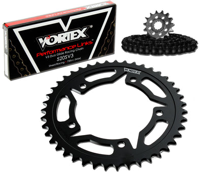Vortex Racing V3 2.0 Chain and Sprocket Kit 3273-15,251AS-43,520SX3-112- Black