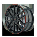 Touren 3260 TR60 17x7.5 / 5x112/120 BP / 42mm Offset / 72.62mm Hub Gloss Black w/ Red Ring Wheel