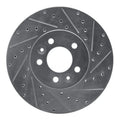 R1 98-02 Ford Crown Victoria Front Right Drilled & Slotted Silver Brake Rotor