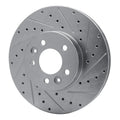 R1 98-02 Ford Crown Victoria Front Right Drilled & Slotted Silver Brake Rotor