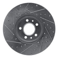 R1 98-02 Ford Crown Victoria Front Right Drilled & Slotted Silver Brake Rotor