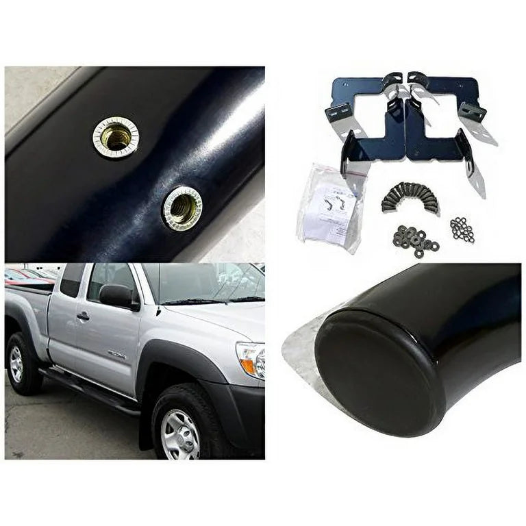3 INCHES ROUND SIDE STEP BAR - BLAC