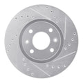 R1 88-89 Eagle Medallion Front Right Drilled & Slotted Silver Brake Rotor