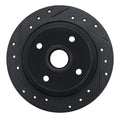 R1 84-87 Honda Prelude Rear Left Drilled & Slotted Black Brake Rotor
