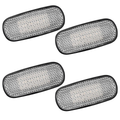 ~(1 lbs. 10X6X3)~ Dodge 02-09 RAM Dually Fender Lenses (4-Piece Set) w/ 2 Red LED Lights and 2 Amber LED Lights - Clear Lens w/ Chrome Tri