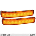~(1 lbs. 10X4X2)~ Ford 09-14 F150 and RAPTOR Side Mirror Lenses w/ AMBER LED Running Lights or Turn Signals (2-Piece Set) - Clear Lens