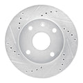 R1 04-10 Chevrolet Optra (Mexico) Front Left Drilled & Slotted Silver Brake Rotor
