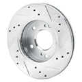 DFC 96-98 Nissan 240SX Front Left Drilled & Slotted Silver Brake Rotor