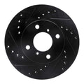 R1 99-07 Suzuki Aerio Front Left Drilled & Slotted Black Brake Rotor