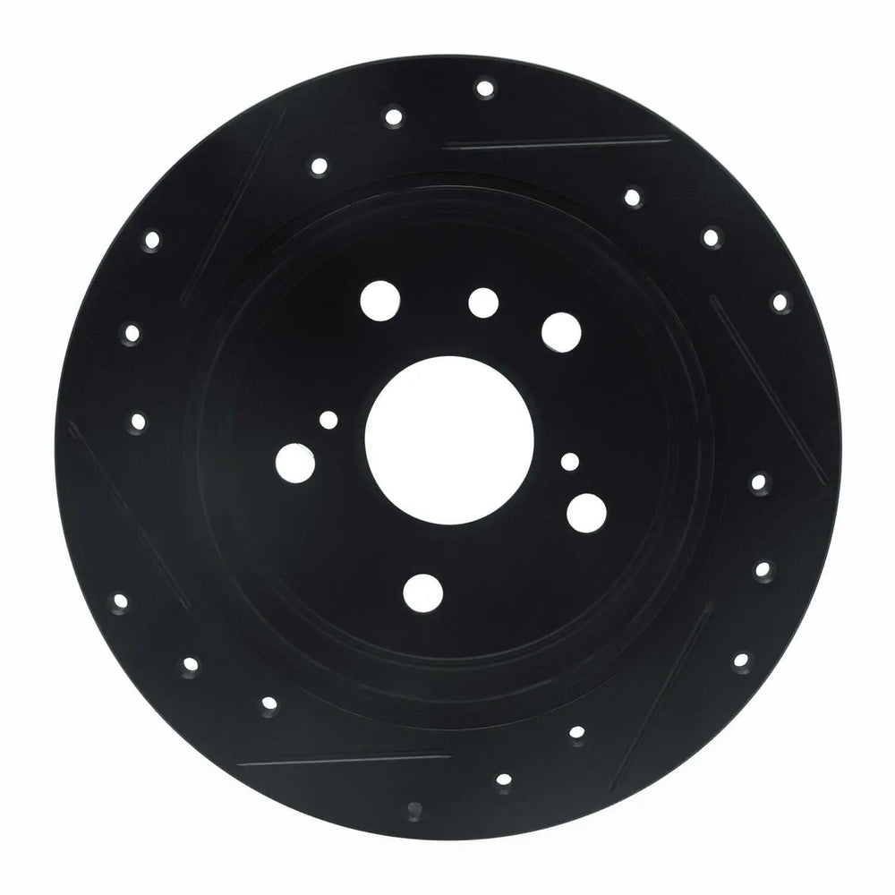 R1 92-03 Lexus ES300 Rear Right Drilled & Slotted Black Brake Rotor