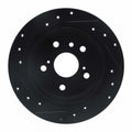 R1 92-03 Lexus ES300 Rear Right Drilled & Slotted Black Brake Rotor