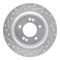 DFC 17-23 Hyundai Kona EV Rear Left Drilled & Slotted Silver Brake Rotor