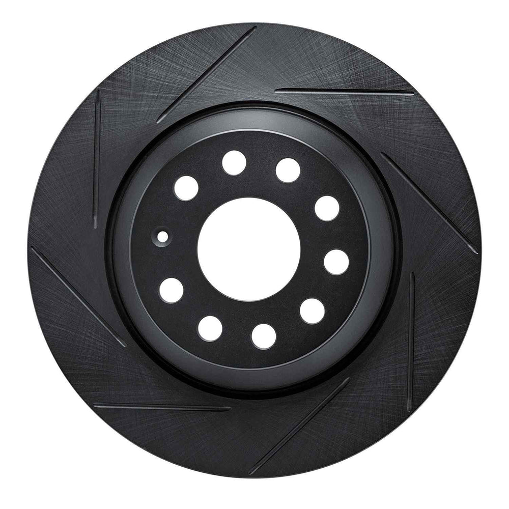R1 16-22 Volkswagen Jetta Sedan Rear Left Slotted Black Brake Rotor