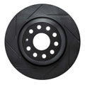 R1 16-22 Volkswagen Jetta Sedan Rear Left Slotted Black Brake Rotor
