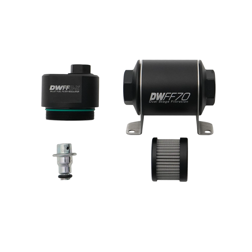 DeatschWerks DWFFR-X 70mm Billet Fuel Filter Regulator - 10 Micron