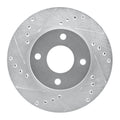DFC 95-04 Ford Contour Front Left Drilled & Slotted Silver Brake Rotor