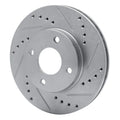 R1 95-04 Ford CONTOUR Front Right Drilled & Slotted Silver Brake Rotor