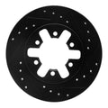 R1 82-85 Nissan 720 Datsun Front Left Drilled & Slotted Black Brake Rotor