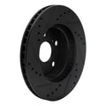 R1 04-09 Toyota Prius Front Right Drilled & Slotted Black Brake Rotor