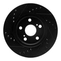 R1 04-09 Toyota Prius Front Right Drilled & Slotted Black Brake Rotor