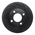 R1 84-87 Audi Coupe Front Right Drilled & Slotted Black Brake Rotor