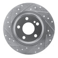 R1 Concepts Brake Rotor Drilled and Slotted Silver Fits Mercedes-Benz SLC300