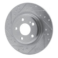 R1 Concepts Brake Rotor Drilled and Slotted Silver Fits Mercedes-Benz SLC300