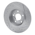 R1 Concepts Brake Rotor Drilled and Slotted Silver Fits Mercedes-Benz SLC300