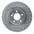 R1 Concepts Brake Rotor Drilled and Slotted Silver Fits Mercedes-Benz SLC300