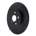 R1 11-17 Lexus CT200H Rear Right Drilled & Slotted Black Brake Rotor