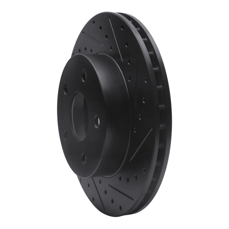 R1 99-04 Jeep Grand Cherokee Front Right Drilled & Slotted Black Brake Rotor