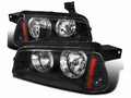 2 PIECE EURO HEADLIGHTS - BLACK