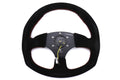 NRG Reinforced Steering Wheel (320mm Horizontal / 330mm Vertical) Suede w/Red Stitch
