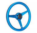 NRG Aluminum Steering Wheel 330mm - Heritage Solid Spoke - Ergonomic Grip - Anadized Blue