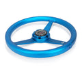 NRG Aluminum Steering Wheel 330mm - Heritage Solid Spoke - Ergonomic Grip - Anadized Blue