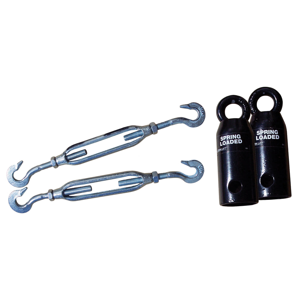 CAMPER TIEDOWNS ACCESSORY TURNBUCKLE BASIC SPRINGLOADED KIT; PAIR