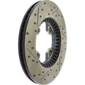R1 79-83 Nissan 280ZX Front Left Drilled & Slotted Black Brake Rotor